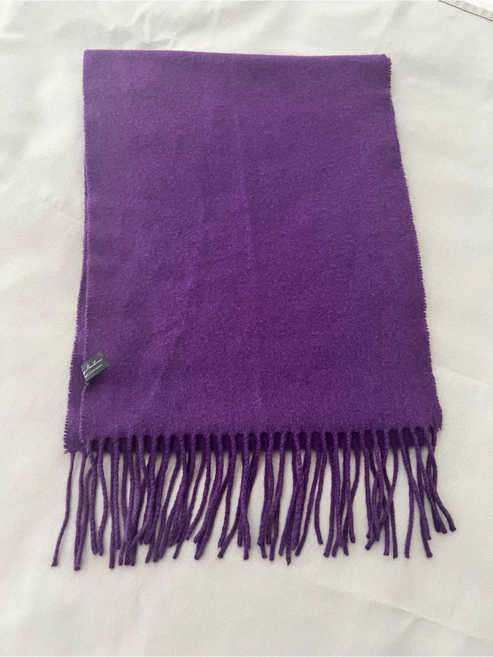 Enzo Mantovani Plum Fringe Women's 100% Cashmere Scarf